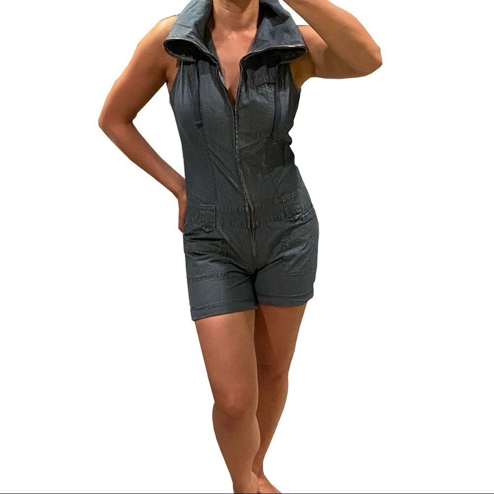 Cute summer denim blue jumpsuit